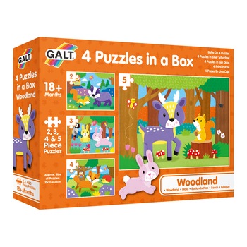 Puzzle 4 in 1 Galt - In padure, 2/3/4/5 piese Puzzle 4 in 1 Galt - In padure, 2/3/4/5 piese