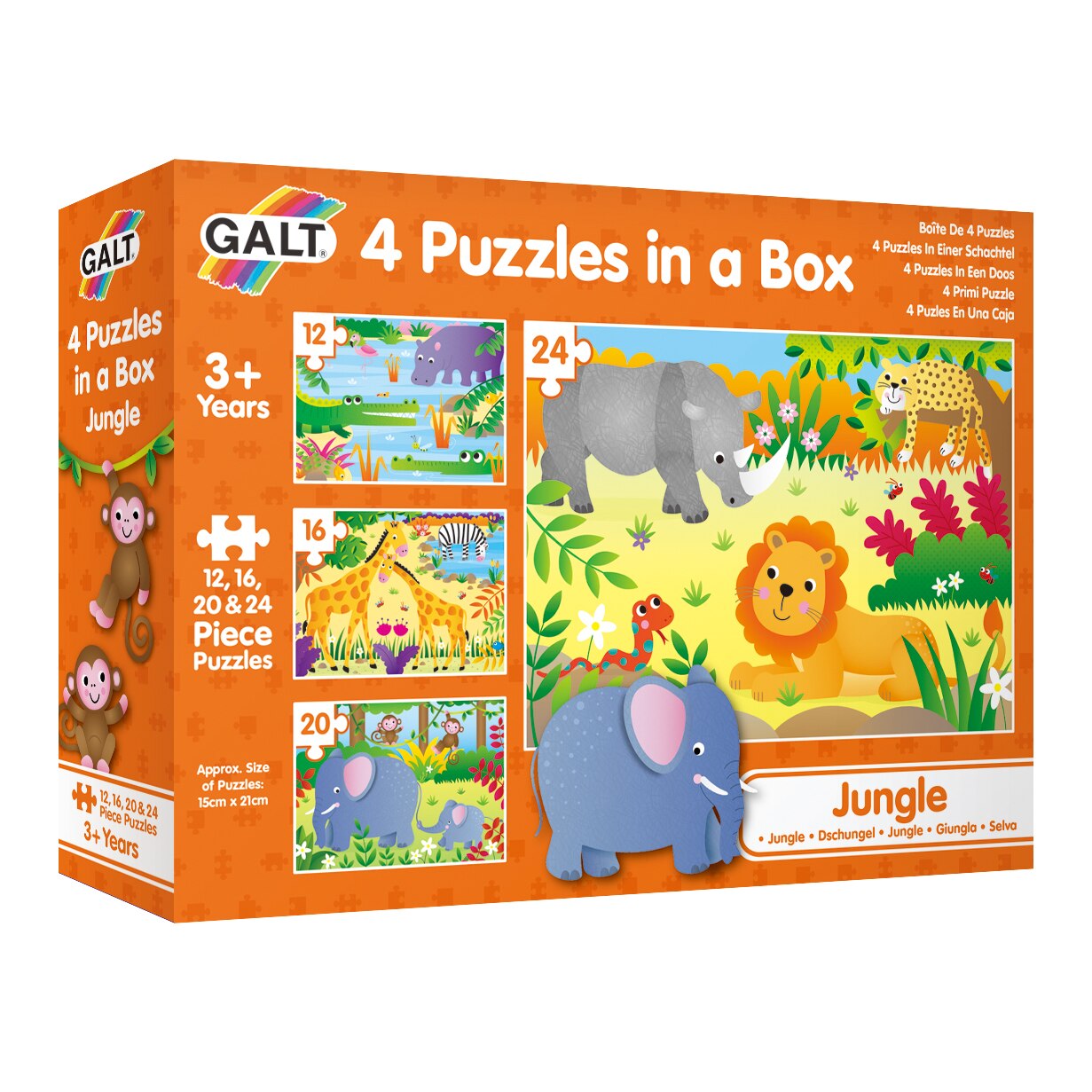 Puzzle 4 in 1 Galt - Jungla, 12/16/20/24 piese
