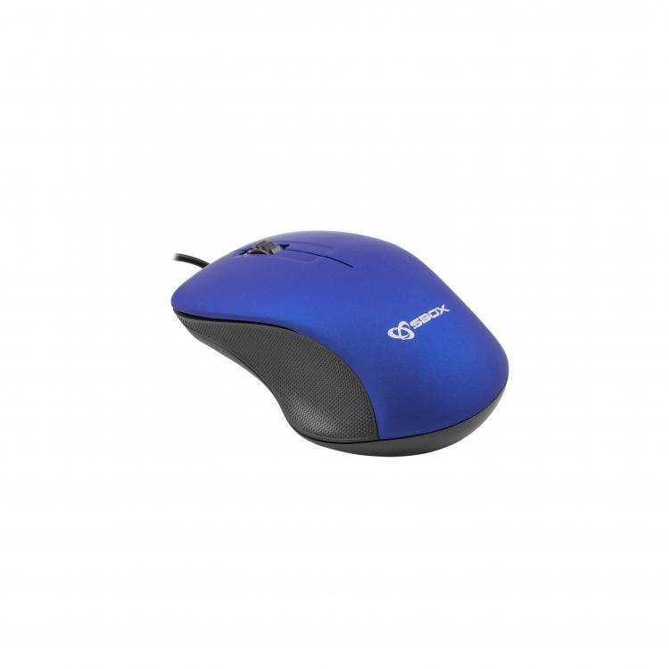 Mouse cu fir SBOX M-958, USB, albastru