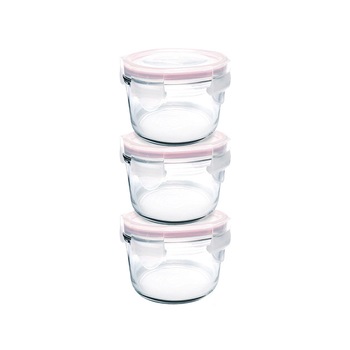 Set 3 caserole din sticla, 165 ml - Glasslock Set 3 caserole din sticla, 165 ml - Glasslock