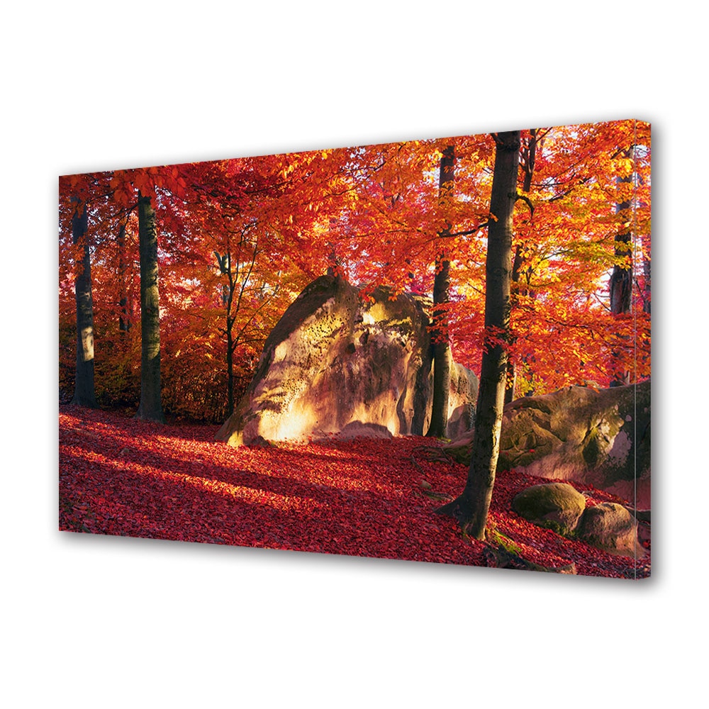 Tablou Canvas Luminos in intuneric VarioView LED, Toamna, Covor de frunze rosii, 40 x 60 cm