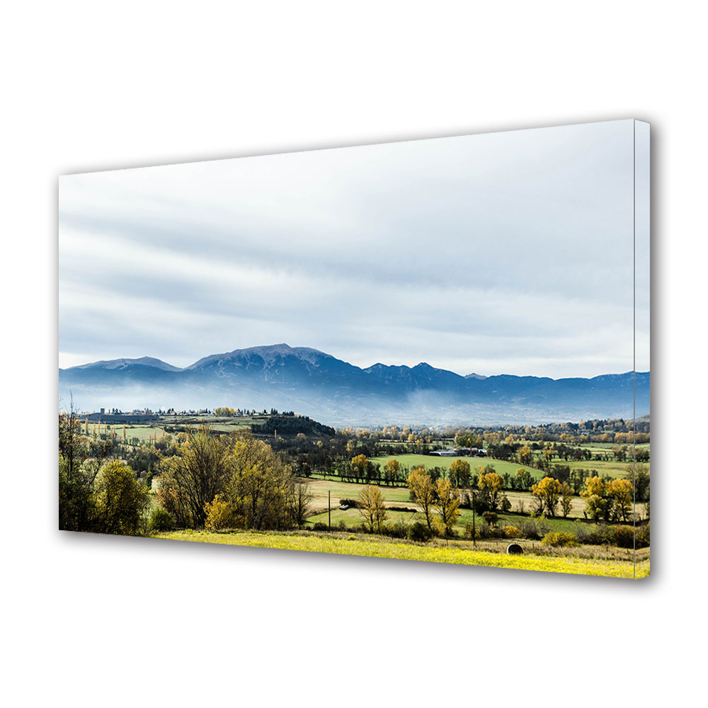 Tablou Canvas Luminos in intuneric VarioView LED, Toamna, Satul la poalele muntilor, 40 x 60 cm
