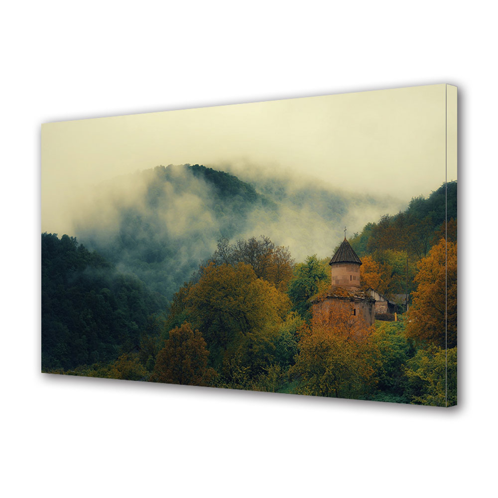 Tablou Canvas Luminos in intuneric VarioView LED, Toamna, Biserica veche pe deal, 40 x 60 cm