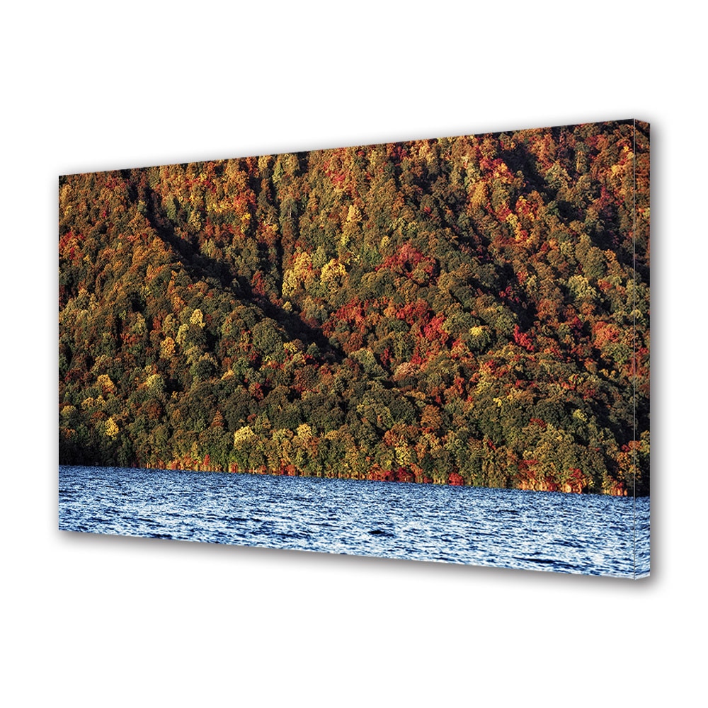 Tablou Canvas Luminos in intuneric VarioView LED, Toamna, Lacul intalneste padurea, 30 x 45 cm