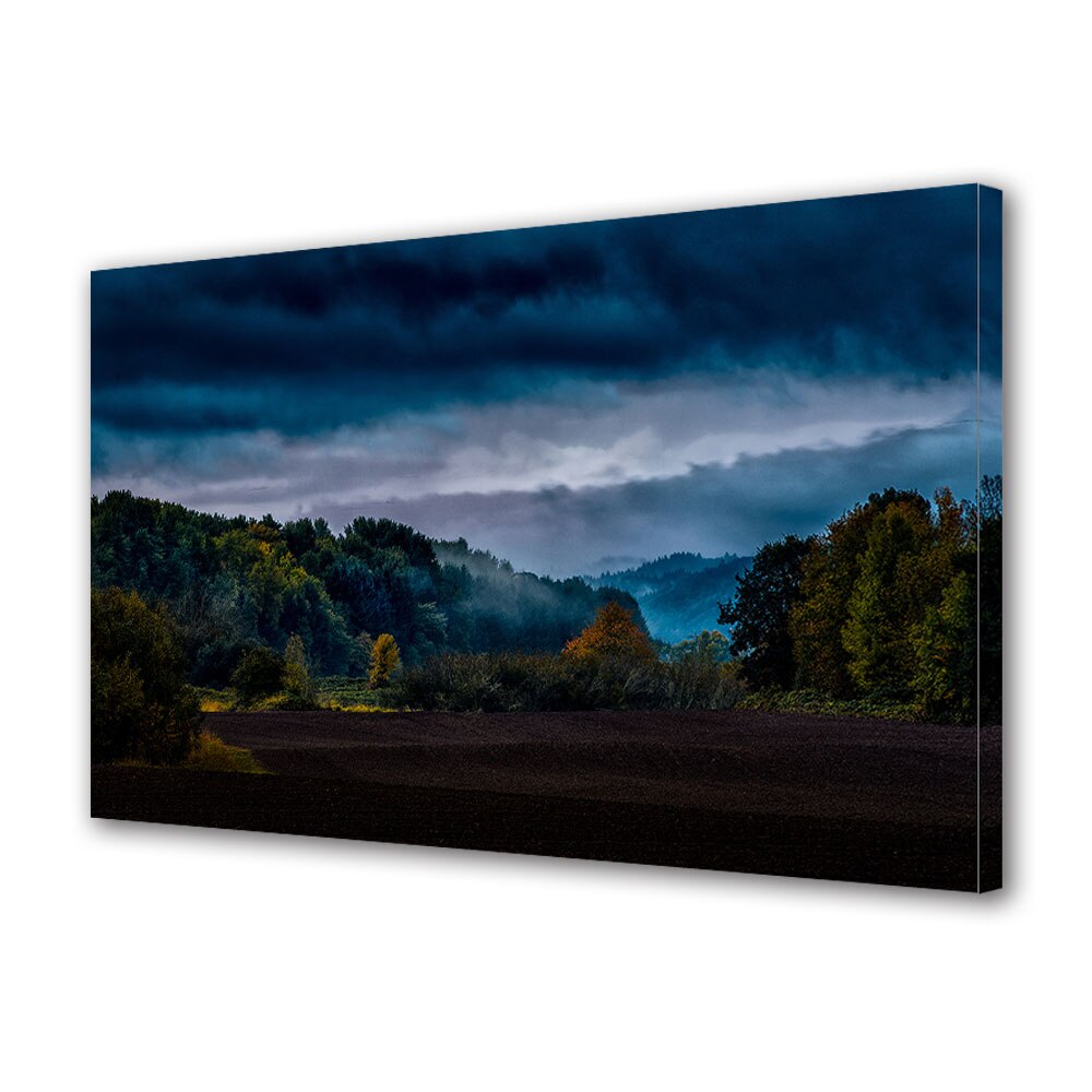 Tablou Canvas Luminos in intuneric VarioView LED, Toamna, Furtuna se apropie peste dealuri, 30 x 45 cm