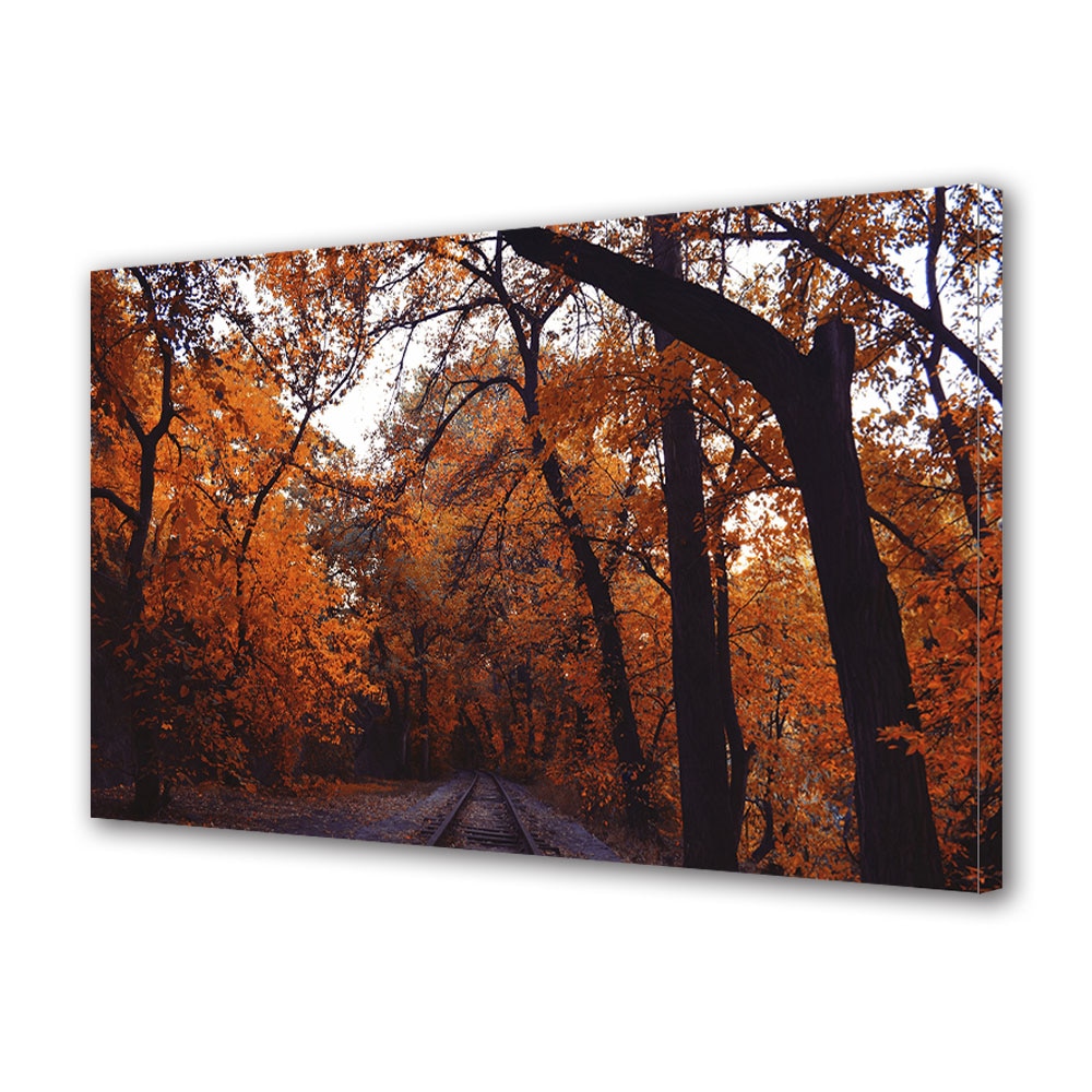 Tablou Canvas Luminos in intuneric VarioView LED, Toamna, Tunel natural cu frunze rosii, 40 x 60 cm