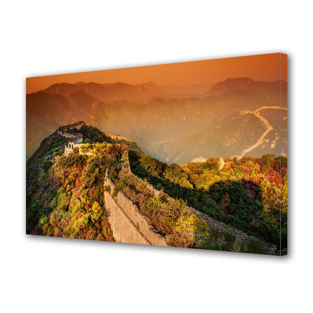 Tablou Canvas Luminos in intuneric VarioView LED, Toamna, Zidul Chinezesc in lumina de toamna, 40 x 60 cm