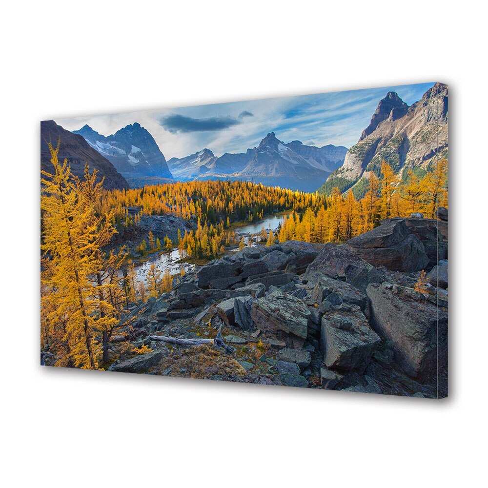 Tablou Canvas Luminos in intuneric VarioView LED, Toamna, Valea salbatica a raului, 30 x 45 cm