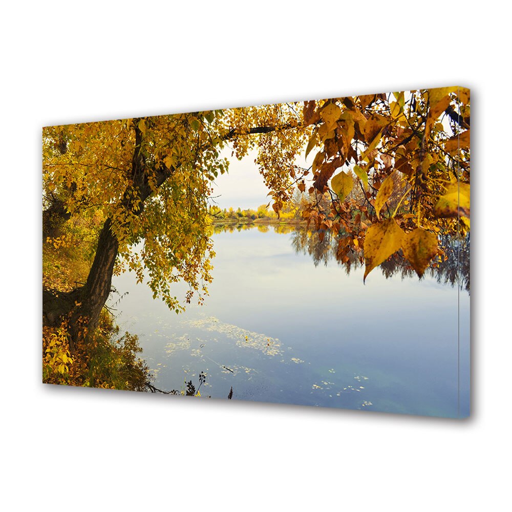Tablou Canvas Luminos in intuneric VarioView LED, Toamna, Lacul pustiu, 30 x 45 cm