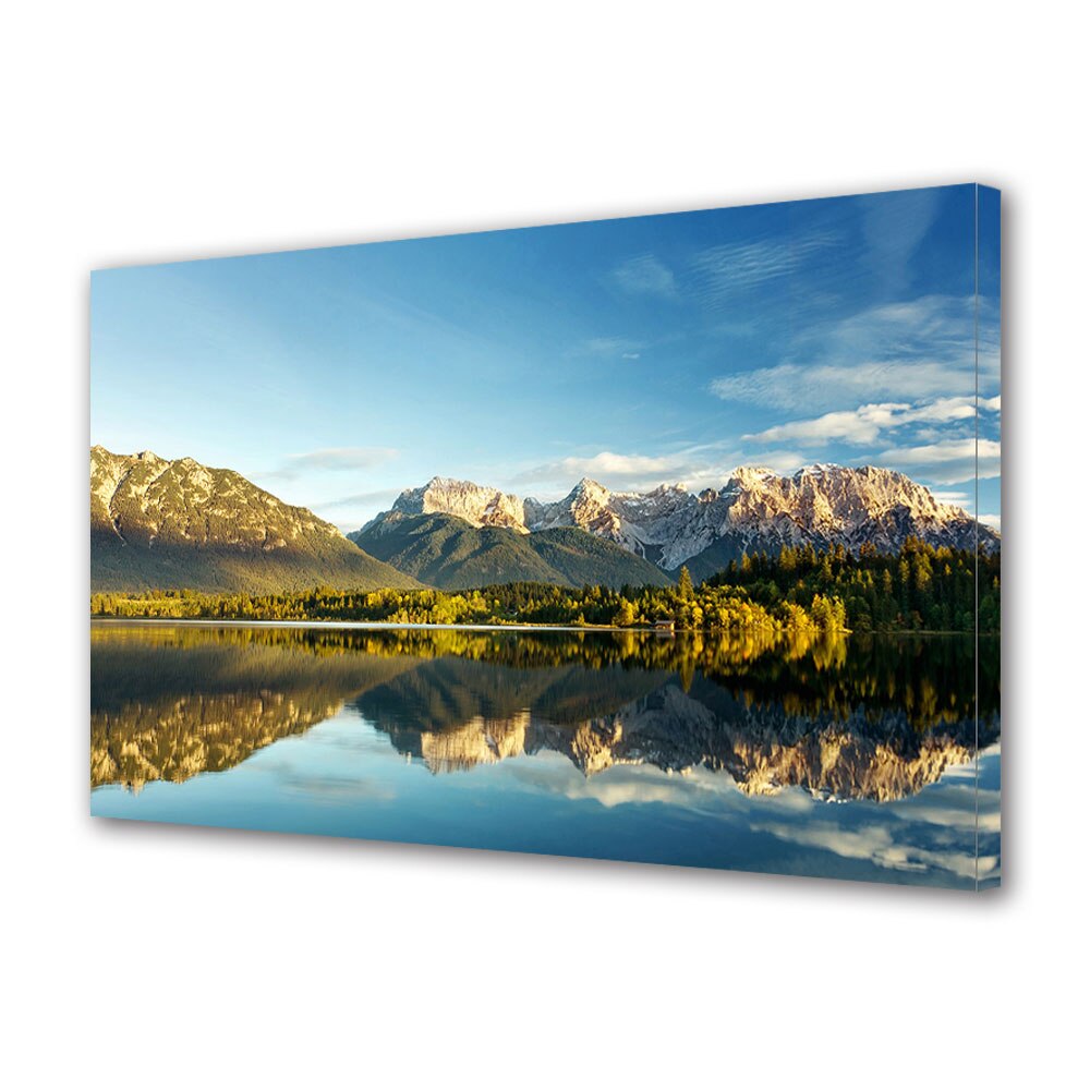 Tablou Canvas Luminos in intuneric VarioView LED, Toamna, Panorama splendida dinspre lac, 30 x 45 cm