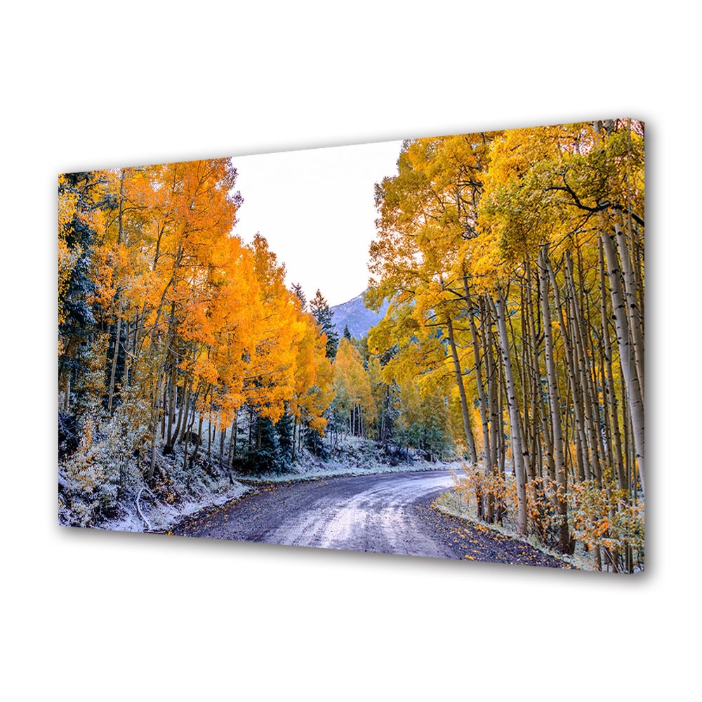 Tablou Canvas Luminos in intuneric VarioView LED, Toamna, Dimineata cu promoroaca la munte, 30 x 45 cm