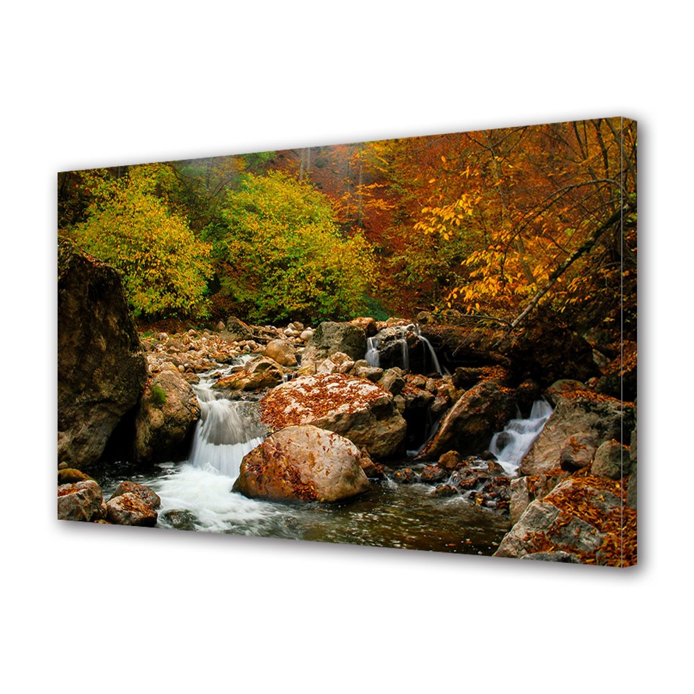 Tablou Canvas Luminos in intuneric VarioView LED, Toamna, Apa repede , 30 x 45 cm