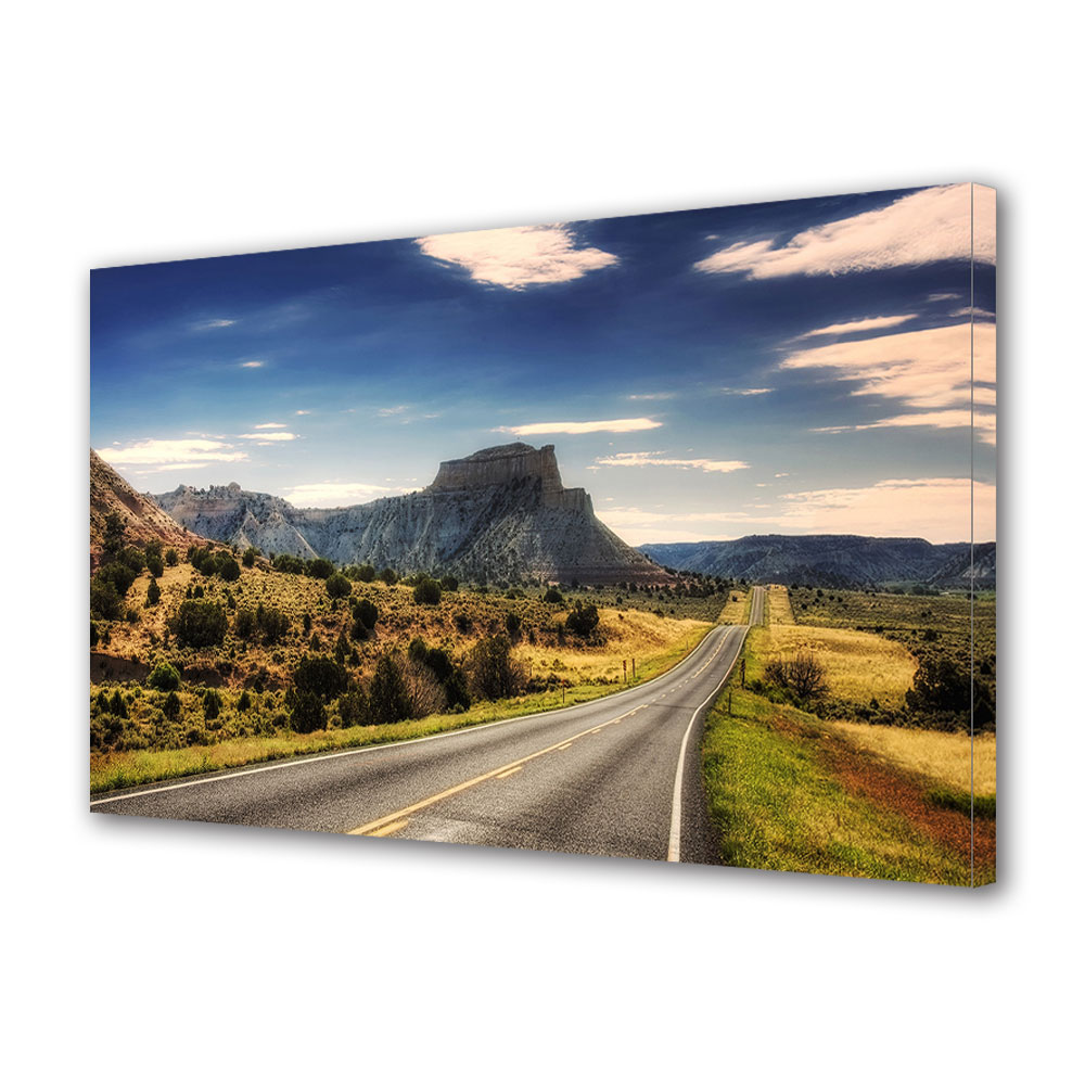 Tablou Canvas Luminos in intuneric VarioView LED, Toamna, Drum liber prin campie, 40 x 60 cm