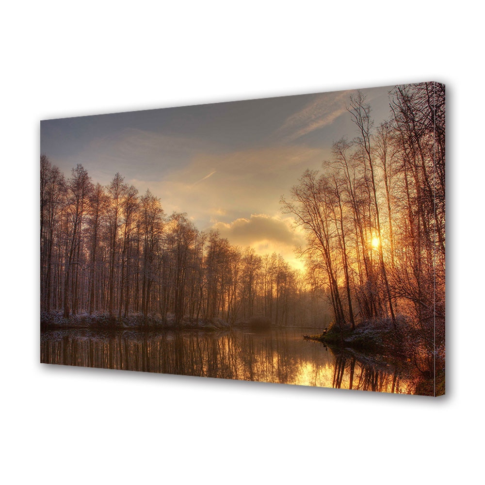 Tablou Canvas Luminos in intuneric VarioView LED, Toamna, Apus minunat de toamna, 30 x 45 cm