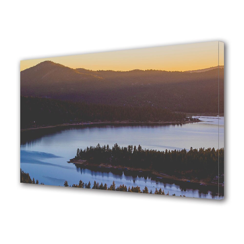 Tablou Canvas Luminos in intuneric VarioView LED, Toamna, Valea fluviului la apus, 40 x 60 cm