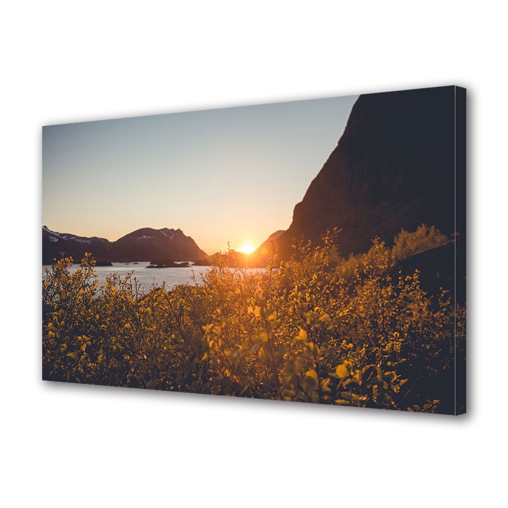 Tablou Canvas Luminos in intuneric VarioView LED, Toamna, Soare dupa dealuri, 30 x 45 cm