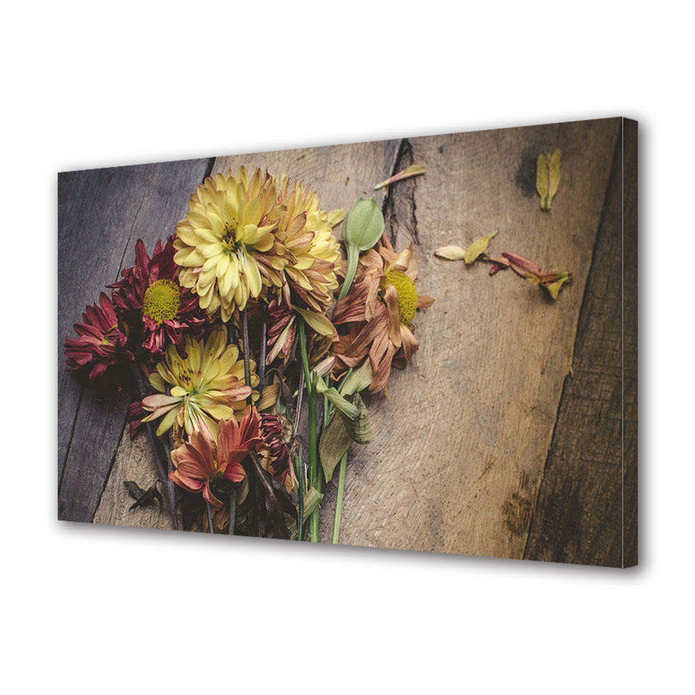 Tablou Canvas Luminos in intuneric VarioView LED, Toamna, Buchet de crizanteme, 40 x 60 cm