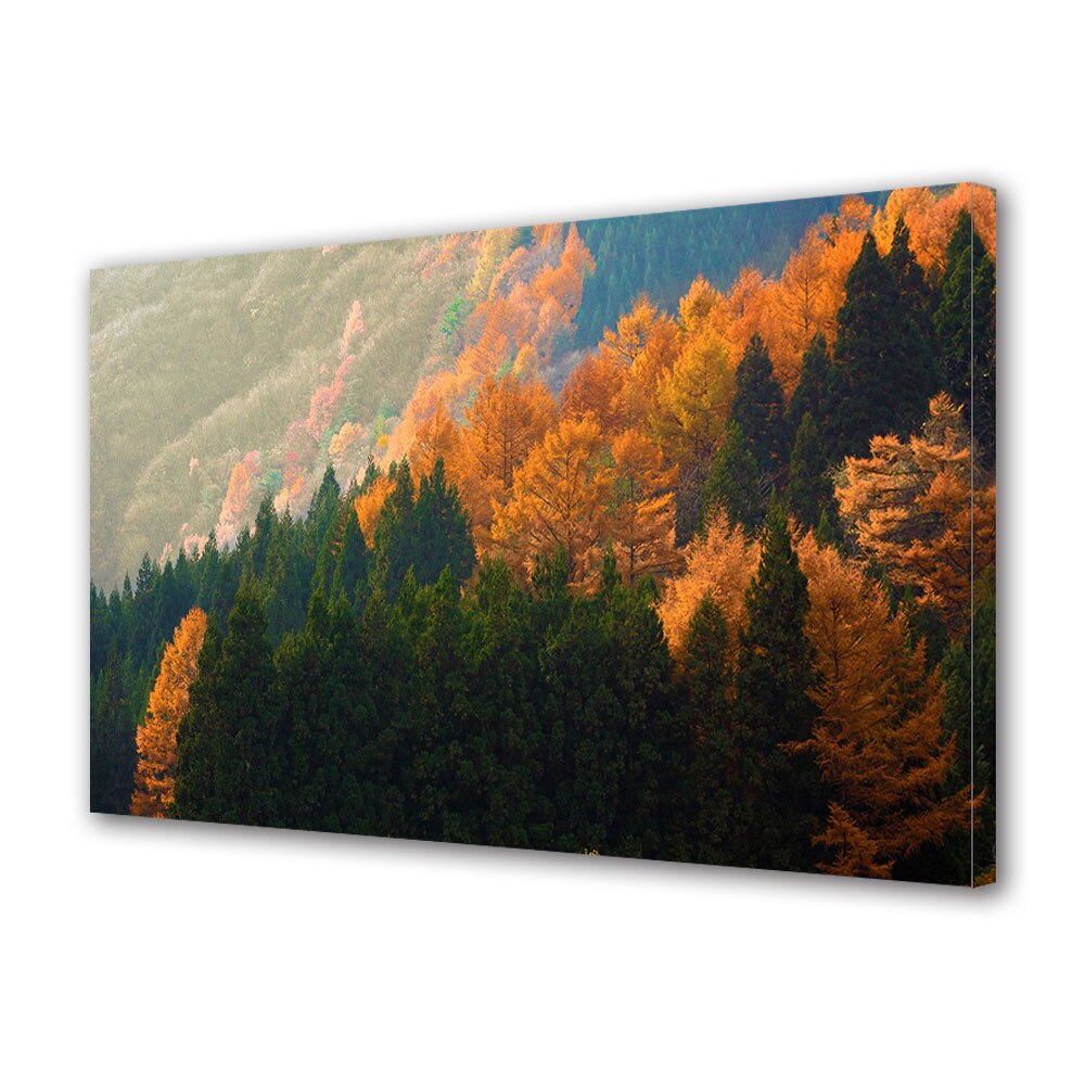 Tablou Canvas Luminos in intuneric VarioView LED, Toamna, Siruri portocalii si verzi, 30 x 45 cm