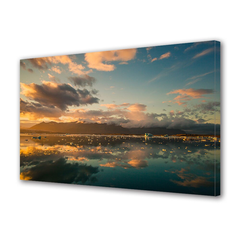 Tablou Canvas Luminos in intuneric VarioView LED, Toamna, Lacul oglinda, 30 x 45 cm