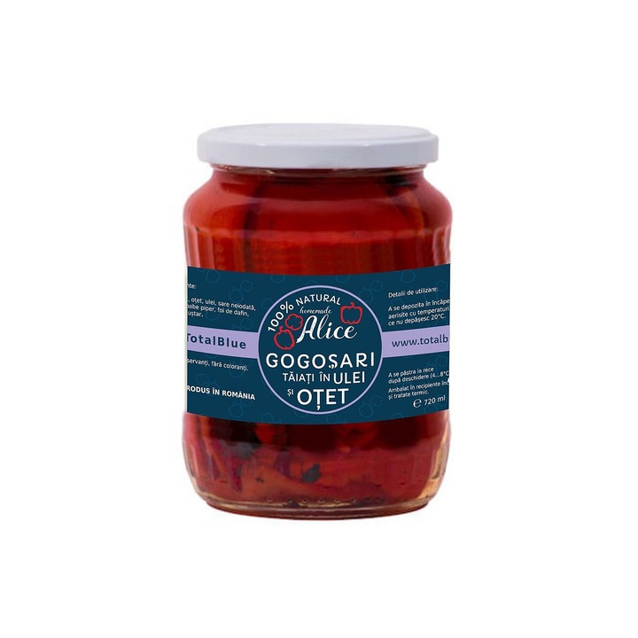 Gogosari taiati in ulei si otet, Homemade by Alice, 720 ml