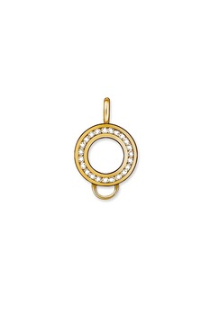 Thomas Sabo, Talisman din argint veritabil placat cu aur de 18K si decorat cu cristale, Auriu/Argintiu Thomas Sabo, Talisman din argint veritabil placat cu aur de 18K si decorat cu cristale, Auriu/Argintiu