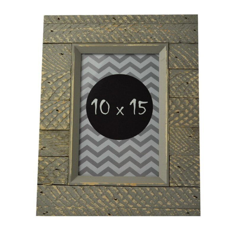 Rama foto Agnes 10x15 lemn texturat, Gri