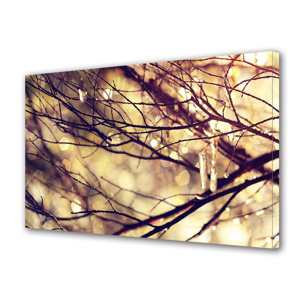 Tablou Canvas Luminos in intuneric VarioView LED, Toamna, Picaturi pe crengi, 30 x 45 cm