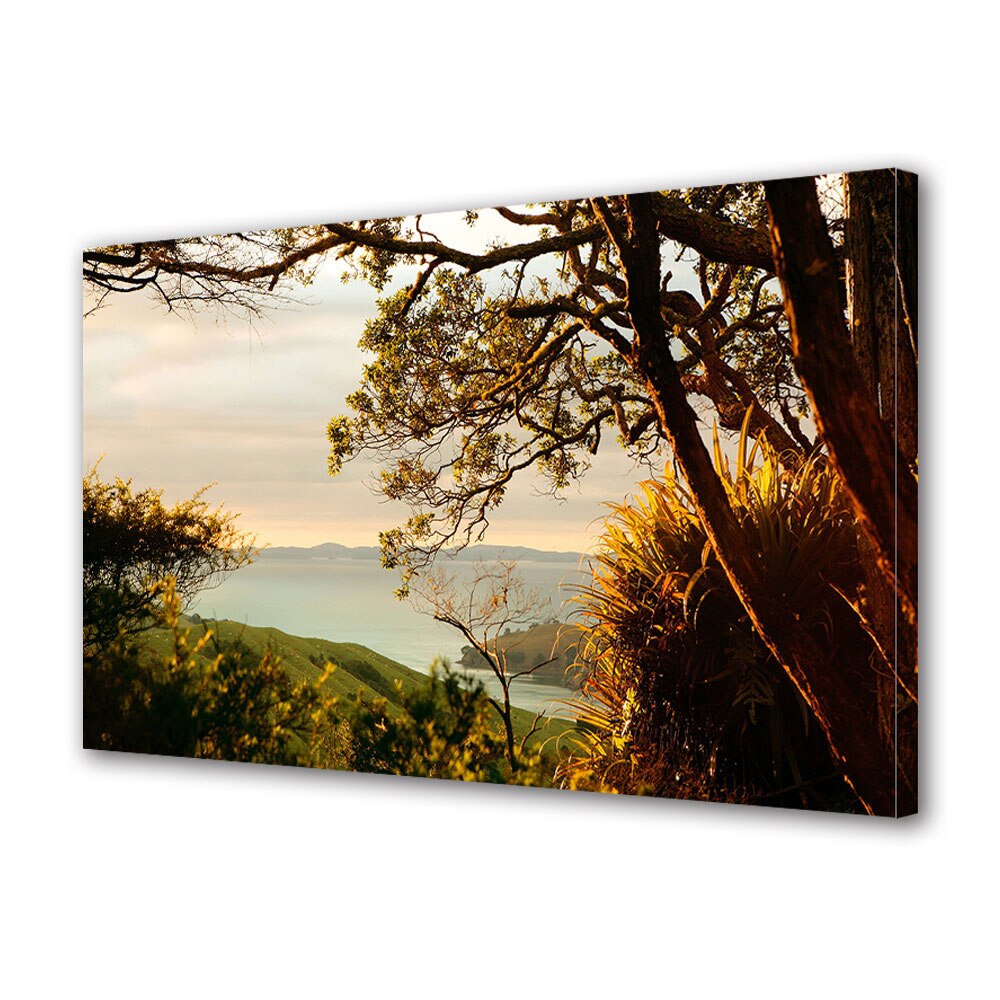 Tablou Canvas Luminos in intuneric VarioView LED, Toamna, Vedere spre lac, 30 x 45 cm