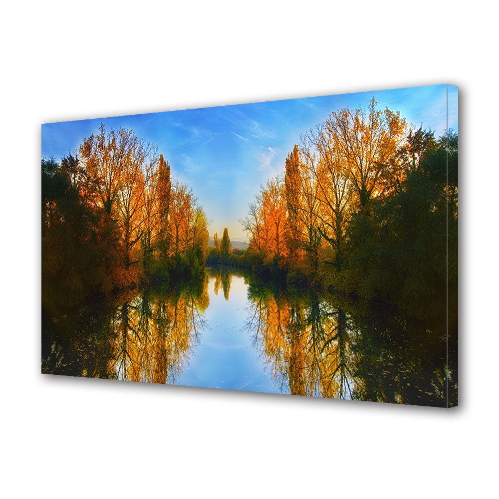 Tablou Canvas Luminos in intuneric VarioView LED, Toamna, Cer senin de toamna, 30 x 45 cm