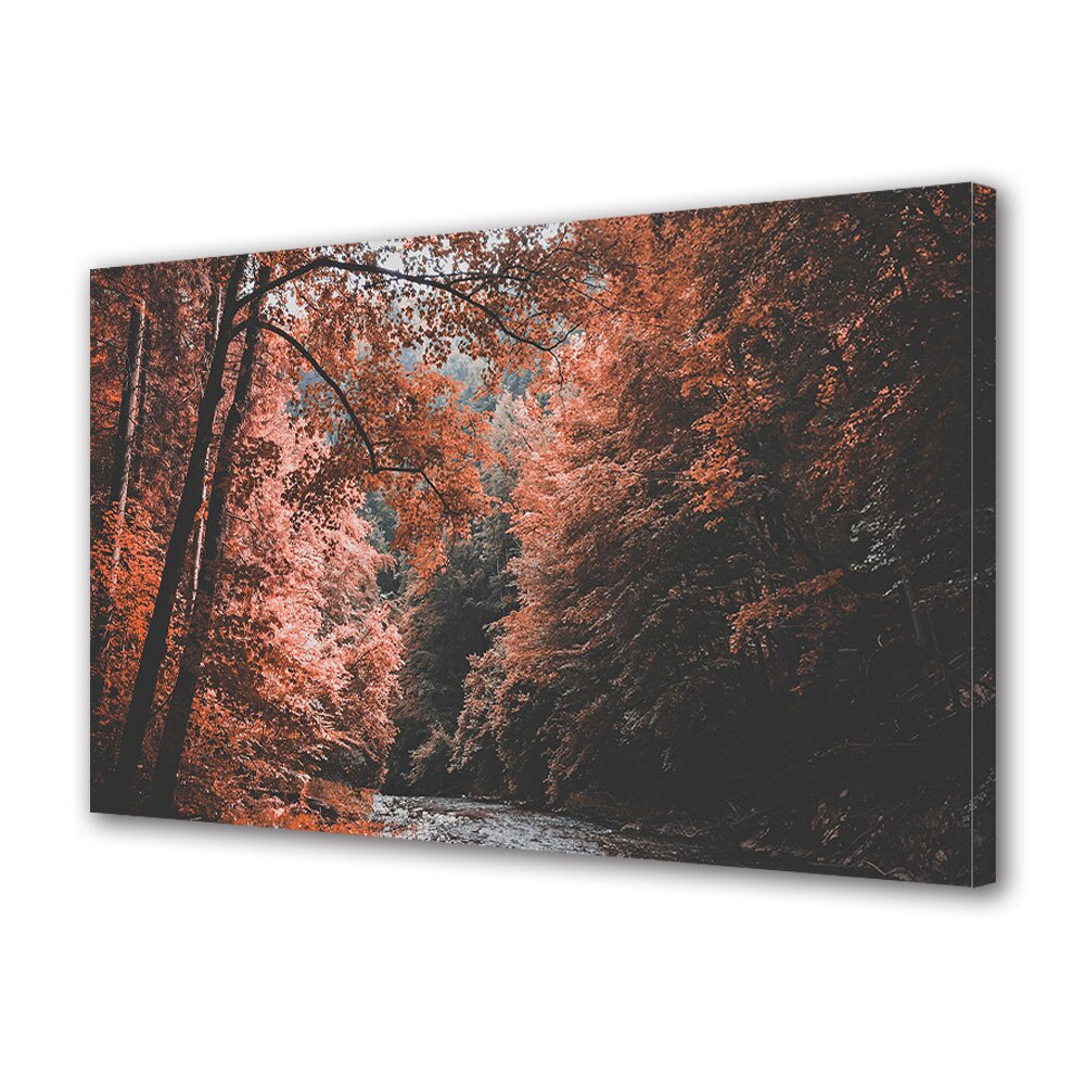 Tablou Canvas Luminos in intuneric VarioView LED, Toamna, Valea copacilor rosii, 40 x 60 cm