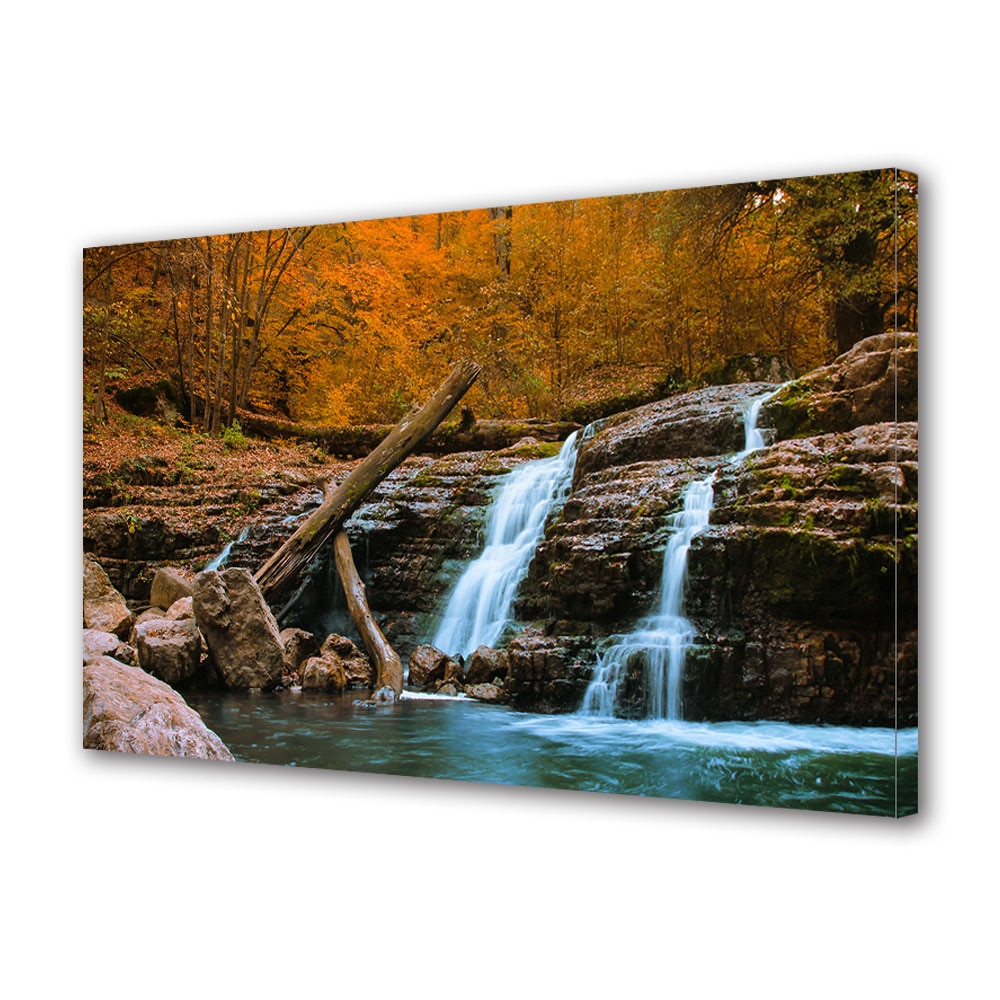 Tablou Canvas Luminos in intuneric VarioView LED, Toamna, Cascada mica, 30 x 45 cm
