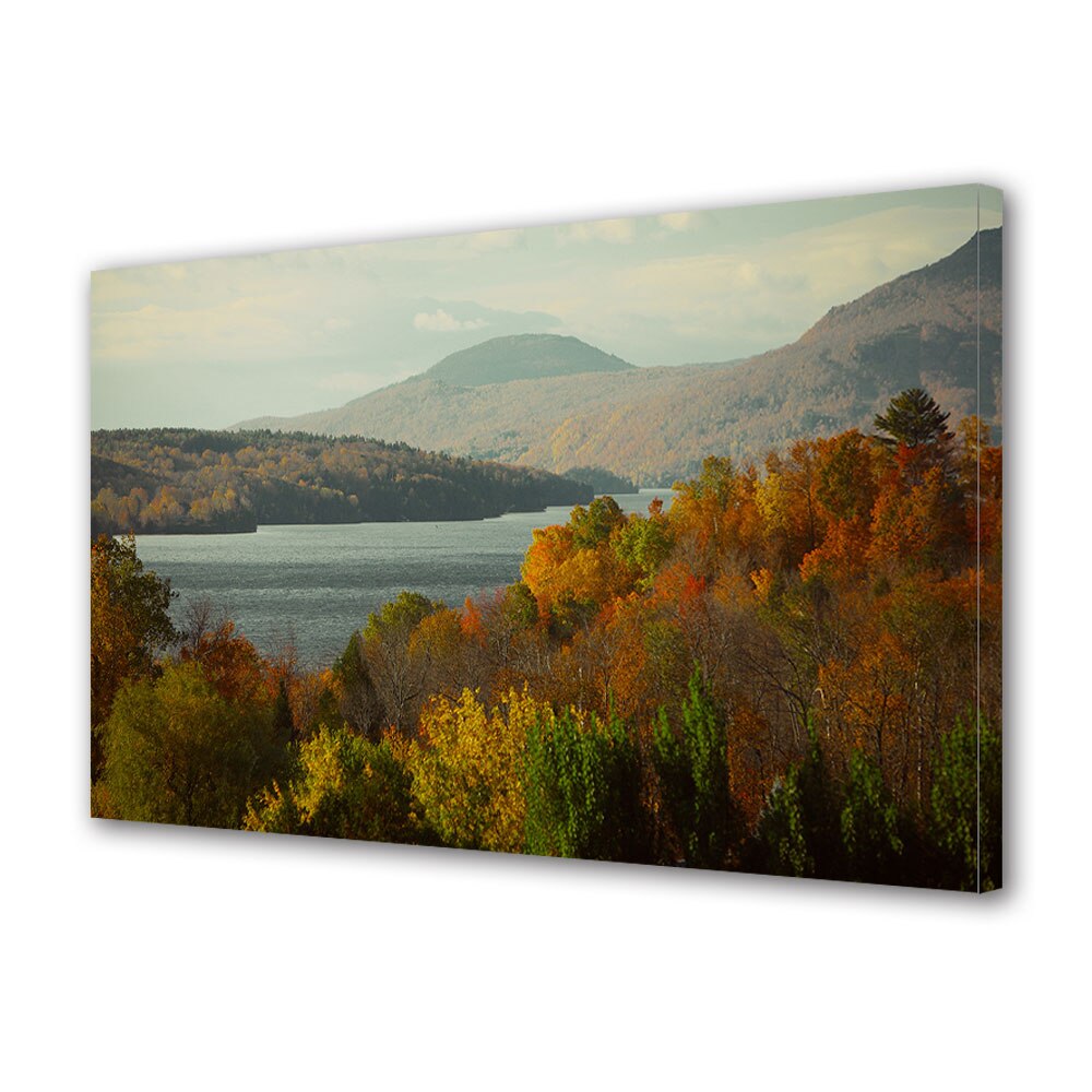 Tablou Canvas Luminos in intuneric VarioView LED, Toamna, Raul peste varfurile copacilor, 30 x 45 cm