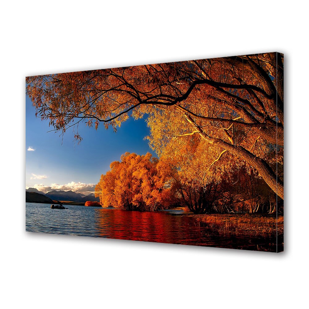 Tablou Canvas Luminos in intuneric VarioView LED, Toamna, Umbre pe apa, 40 x 60 cm