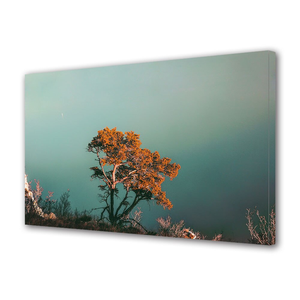 Tablou Canvas Luminos in intuneric VarioView LED, Toamna, Copac pe marginea apei, 40 x 60 cm