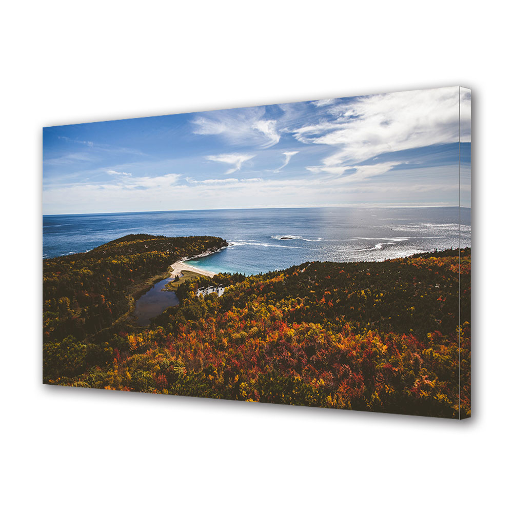 Tablou Canvas Luminos in intuneric VarioView LED, Toamna, Toamna intalneste marea, 30 x 45 cm