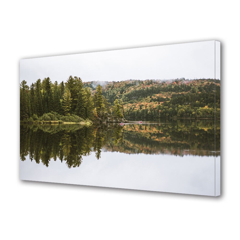 Tablou Canvas Luminos in intuneric VarioView LED, Toamna, Barcute pe lac, 30 x 45 cm