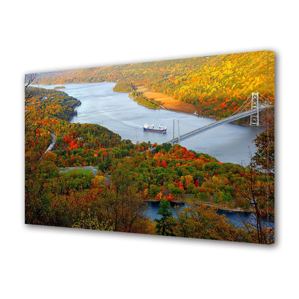 Tablou Canvas Luminos in intuneric VarioView LED, Toamna, Vapor pe sub pod, 30 x 45 cm