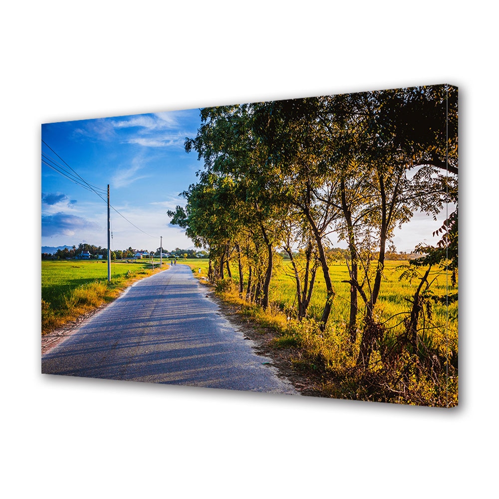 Tablou Canvas Luminos in intuneric VarioView LED, Toamna, Drum la marginea satului, 40 x 60 cm