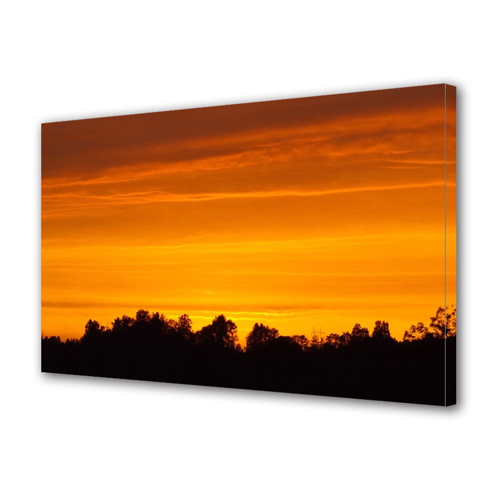 Tablou Canvas Luminos in intuneric VarioView LED, Toamna, Nori paraleli la apus, 30 x 45 cm