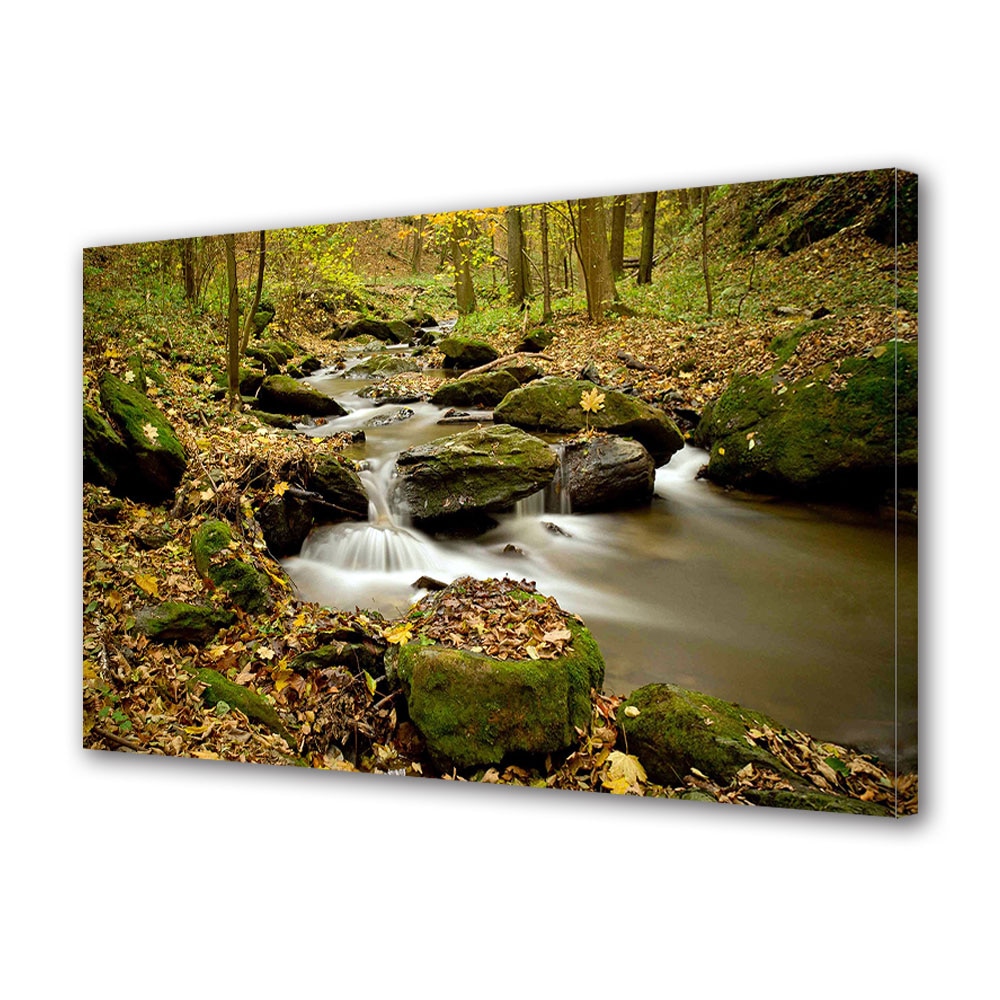 Tablou Canvas Luminos in intuneric VarioView LED, Toamna, Apa repede de munte, 40 x 60 cm
