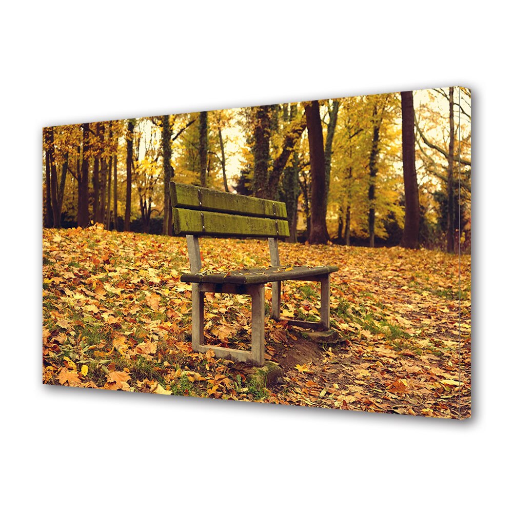 Tablou Canvas Luminos in intuneric VarioView LED, Toamna, Banca veche in parc, 30 x 45 cm