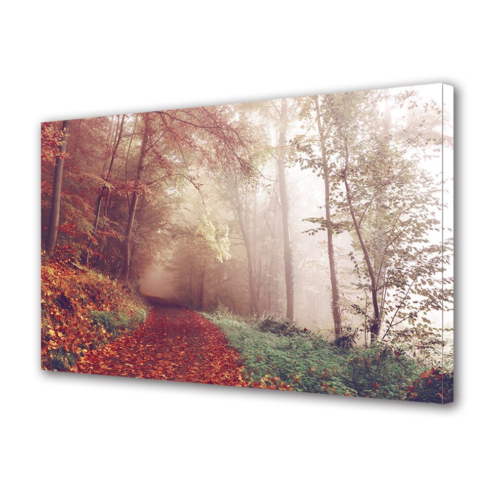 Tablou Canvas Luminos in intuneric VarioView LED, Toamna, Plimbare in ceata, 40 x 60 cm