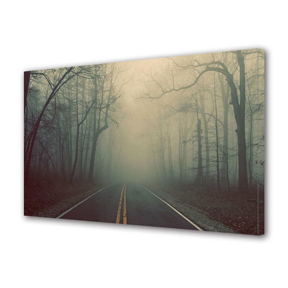 Tablou Canvas Luminos in intuneric VarioView LED, Toamna, Mergand spre ceata, 40 x 60 cm