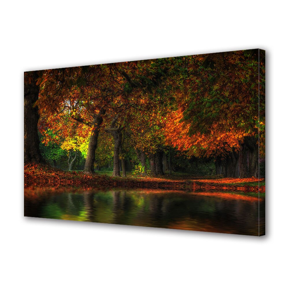 Tablou Canvas Luminos in intuneric VarioView LED, Toamna, Lacul rosu, 30 x 45 cm