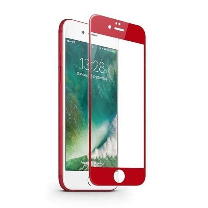 Apple iPhone 7, iPhone 8, iPhone SE (2020) üvegfólia – Wozinsky 3D teljes borítós piros