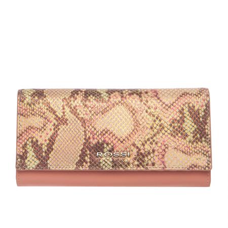 Portofel Rossi, RSC0224, Roz piton, Piele naturala