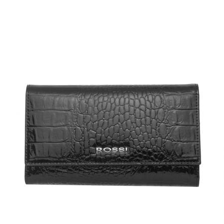 Portofel Rossi, RSC0318, Negru, Piele naturala