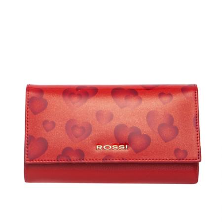 Portofel Rossi, RSC0321, Rosu, Piele naturala