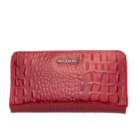 Portofel Rossi, RSC0419, Rosu croco, Piele naturala