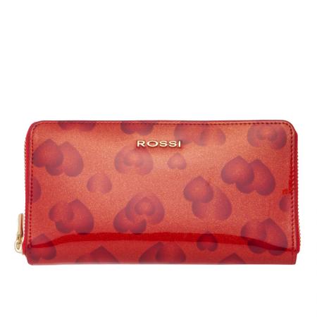 Portofel Rossi, RSC0421, Rosu, Piele naturala